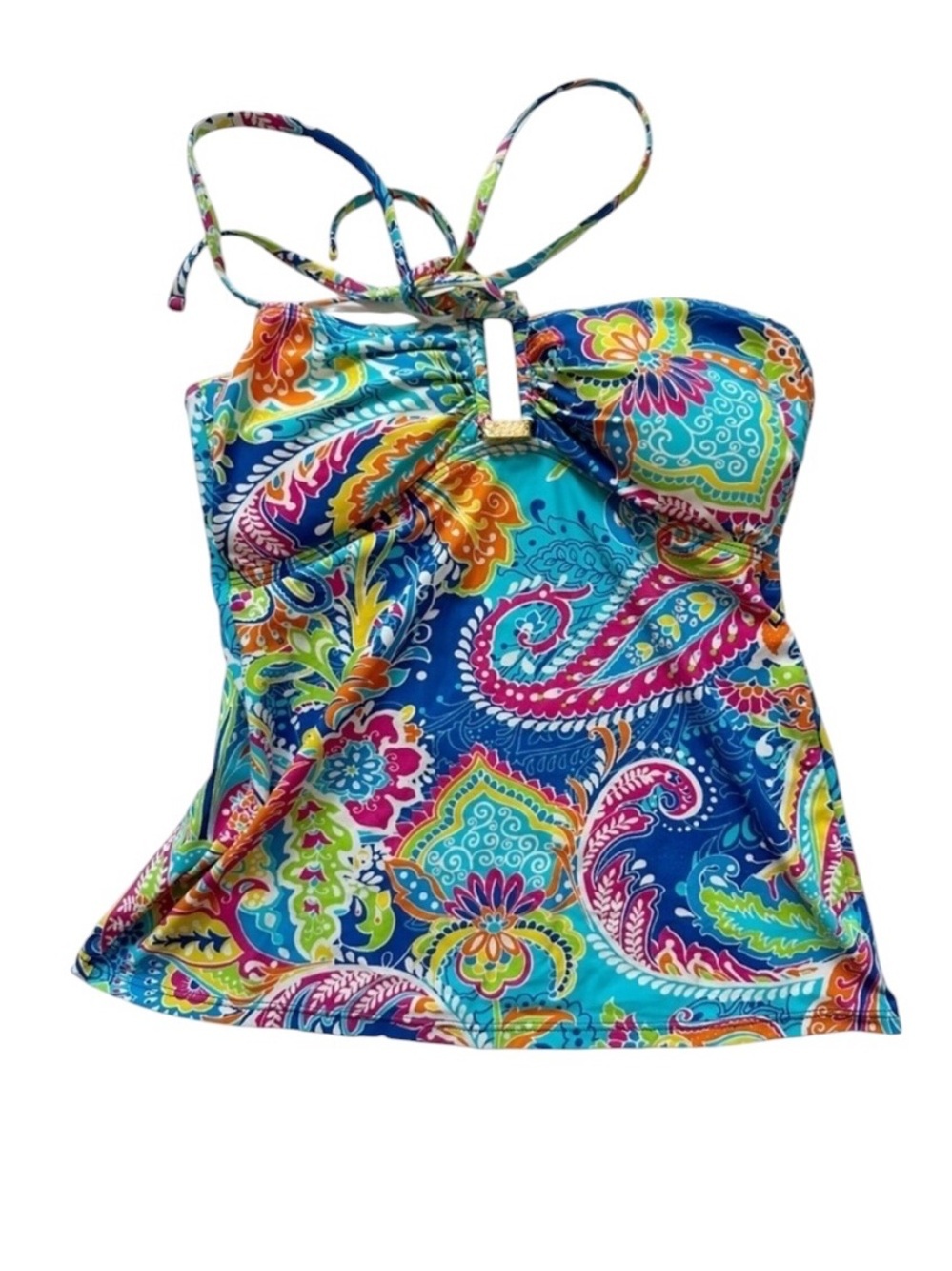 Lauren Ralph Lauren Paisley Halter Tankini Top